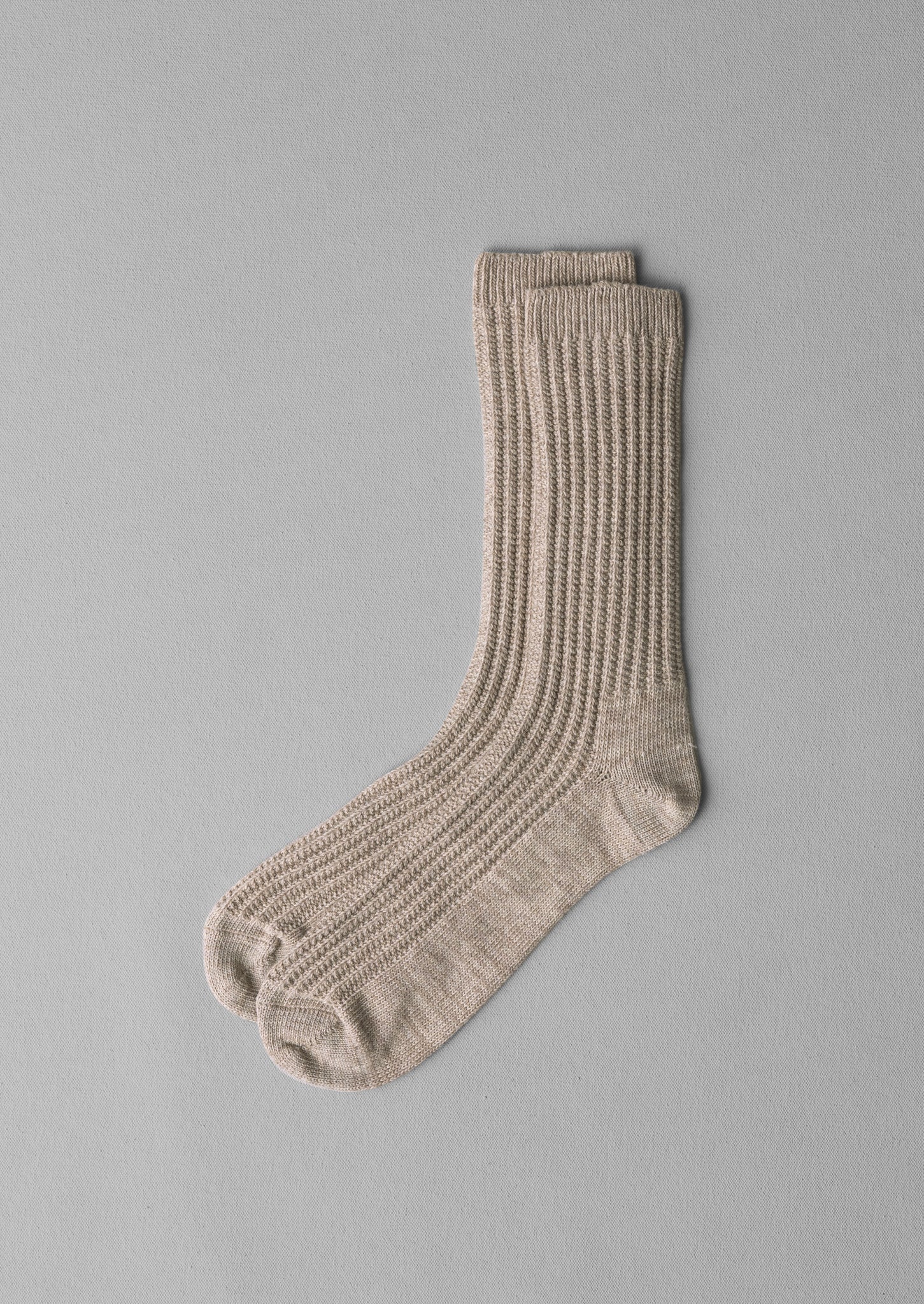Textured Cotton Socks | Stone Marl