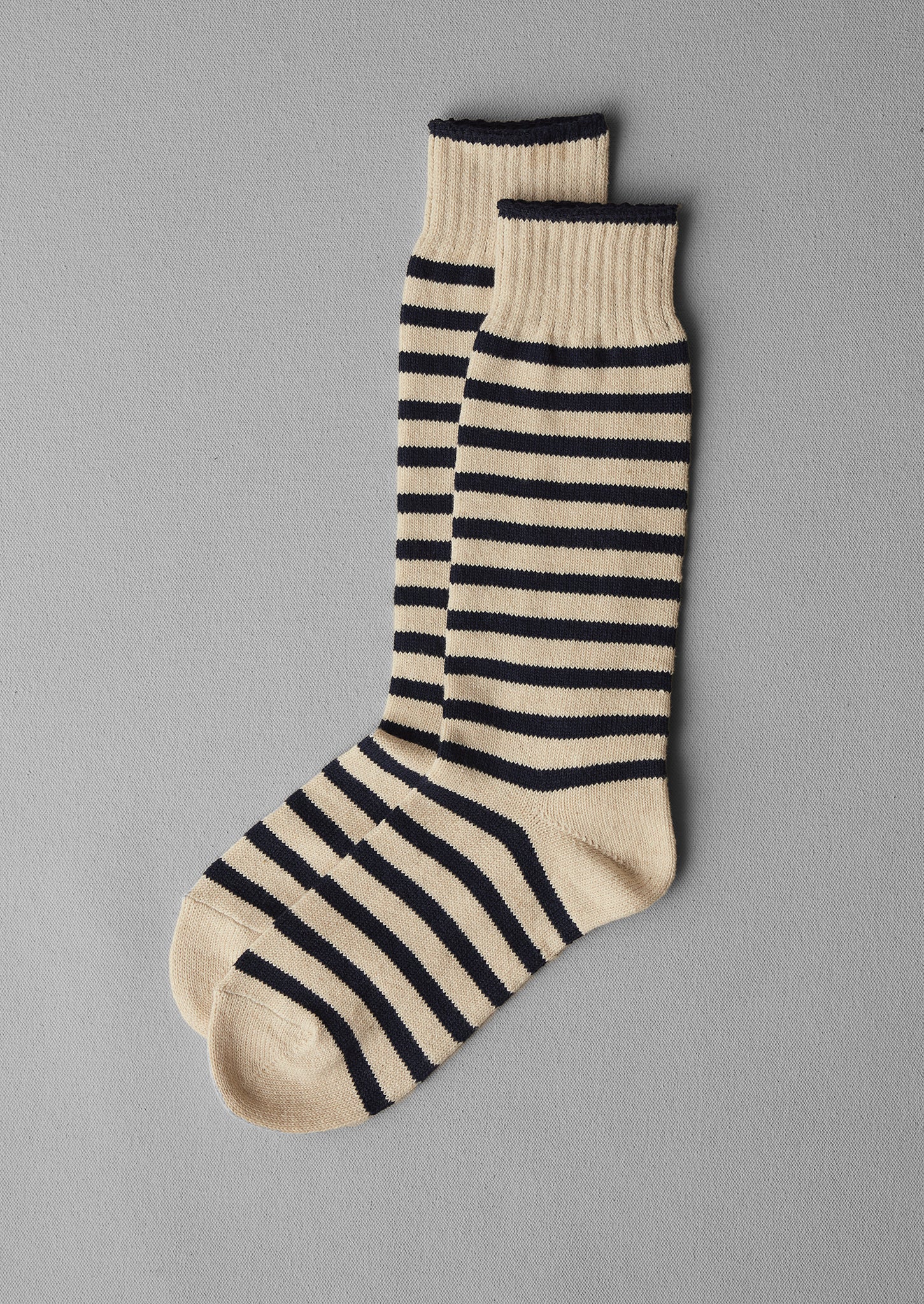 Chup Cotton Linen Socks | Navy/Ecru