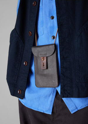 Bleu De Chauffe Leather Pouch | Marron Brown