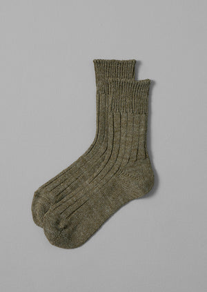 Decka Linen Socks | Olive