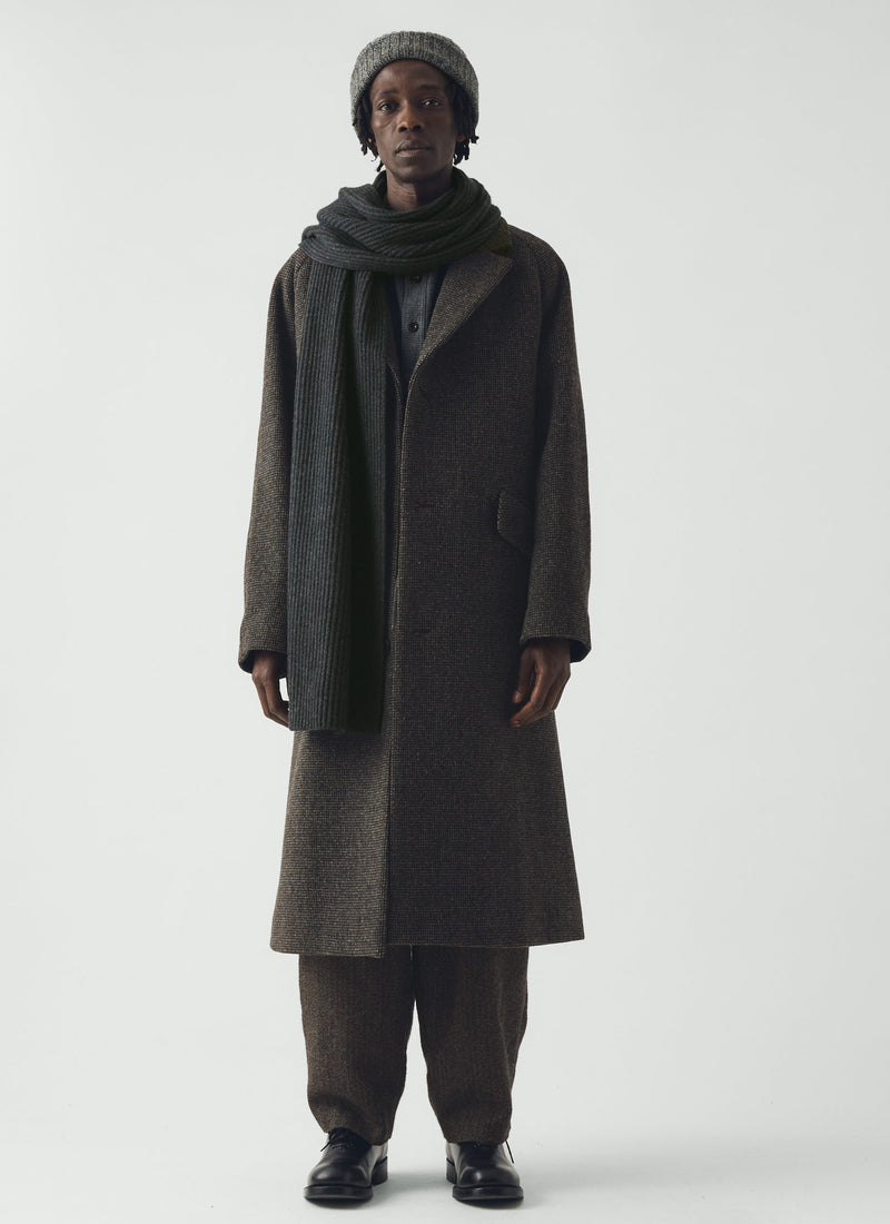 Wool Cashmere Fisherman Rib Scarf | Charcoal