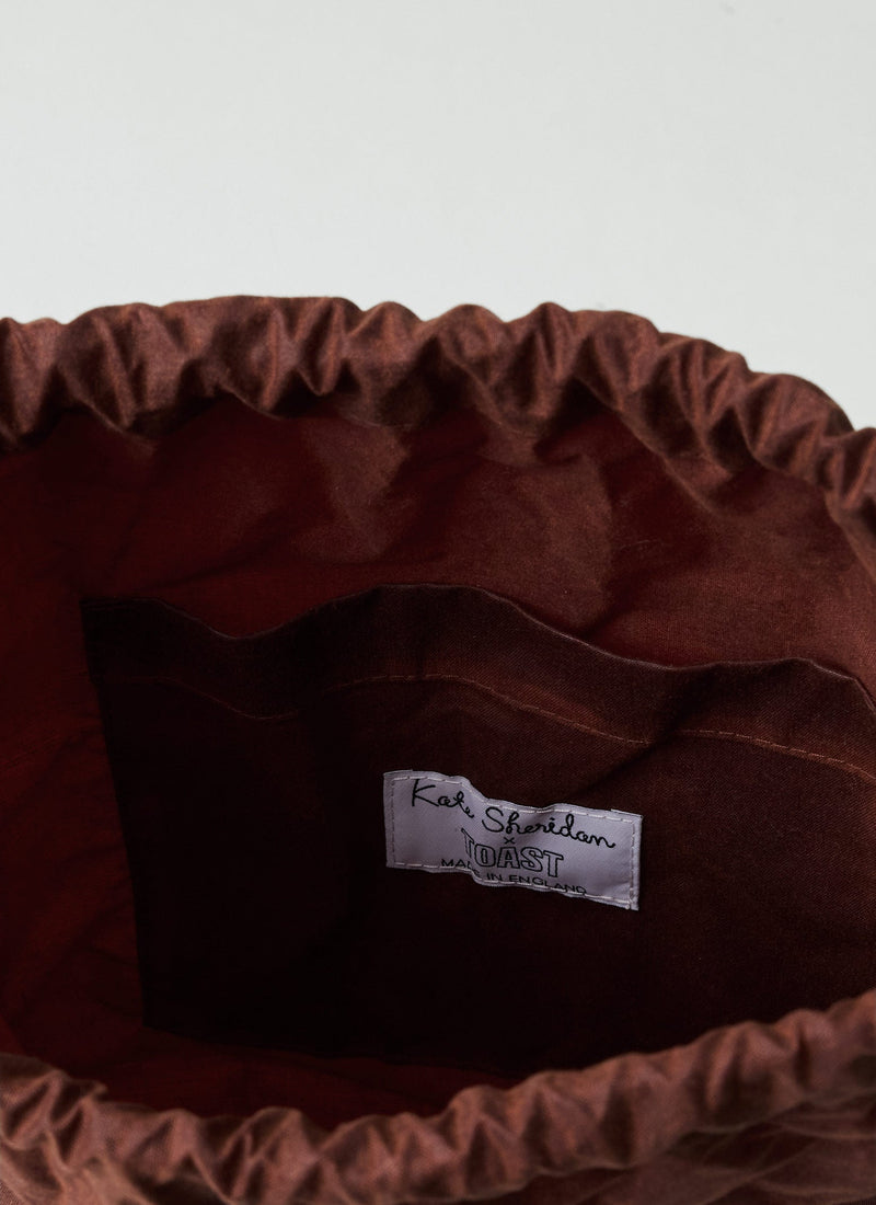 Kate Sheridan Waxed Cotton Bow Rucksack | Chestnut