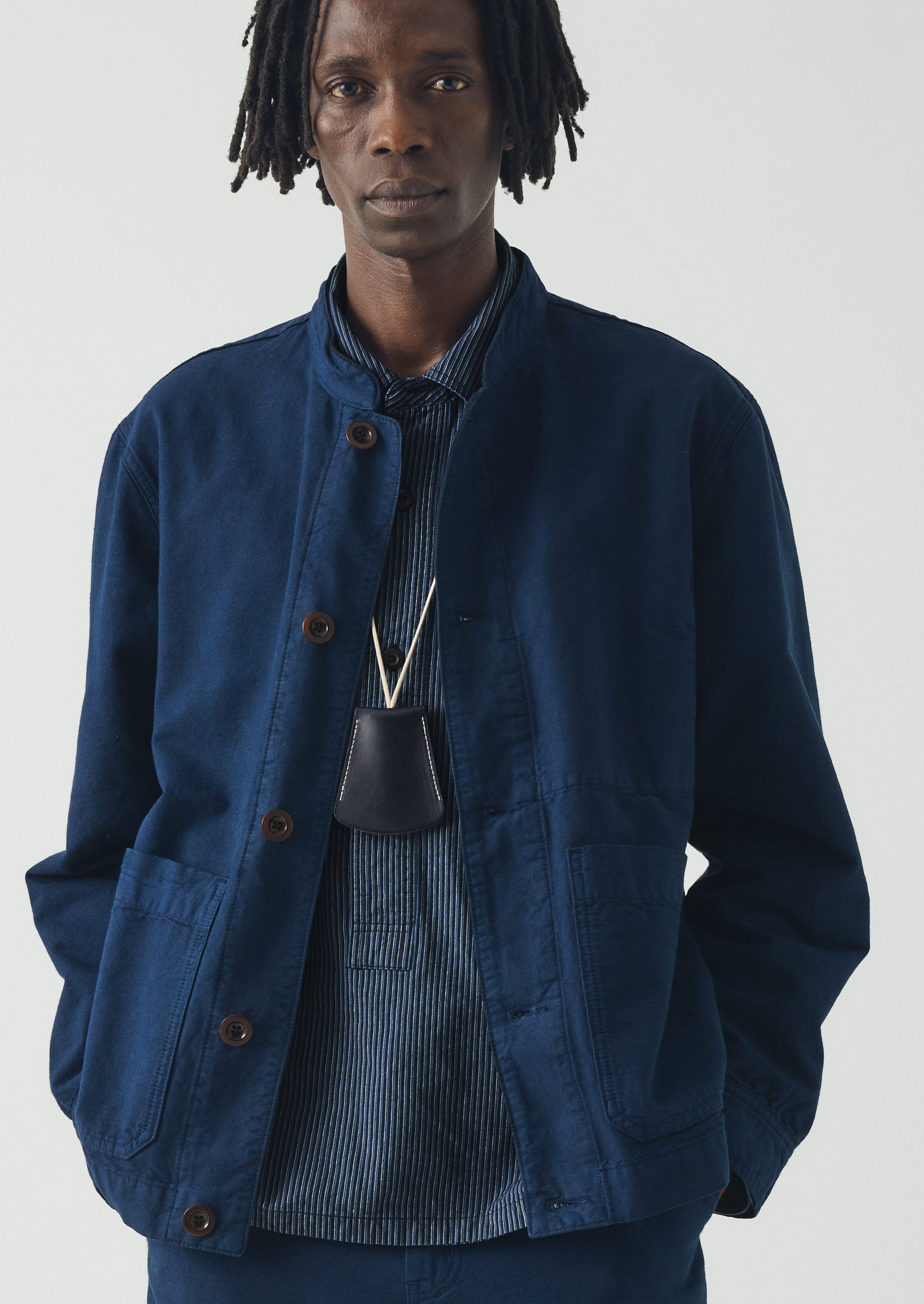 Laperruque Leather Bell Key Holder | Navy | TOAST