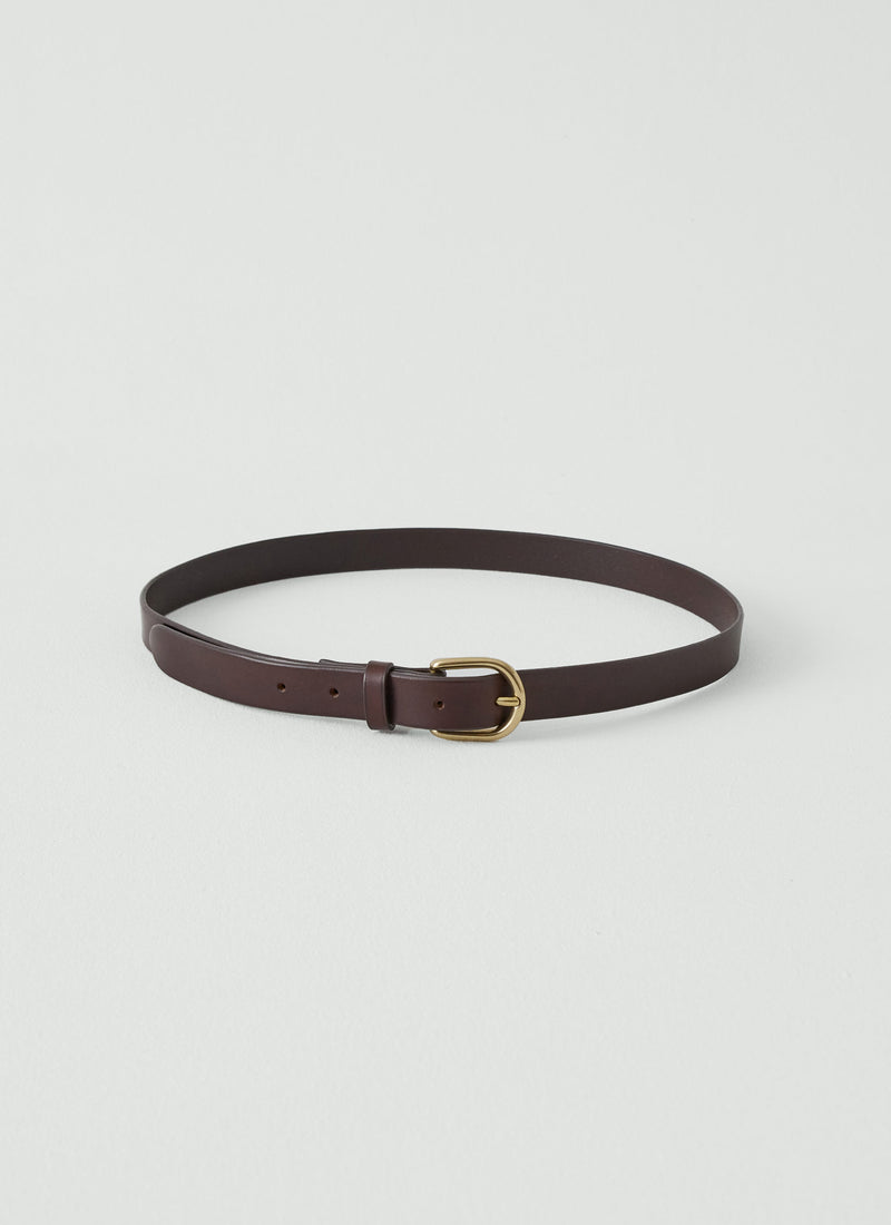 Laperruque Slim Leather Buckle Belt | Dark Brown