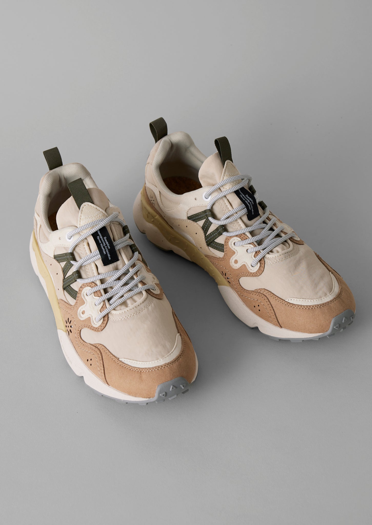 Flower Mountain Yamano Kaiso Panelled Trainers | Ecru/Beige