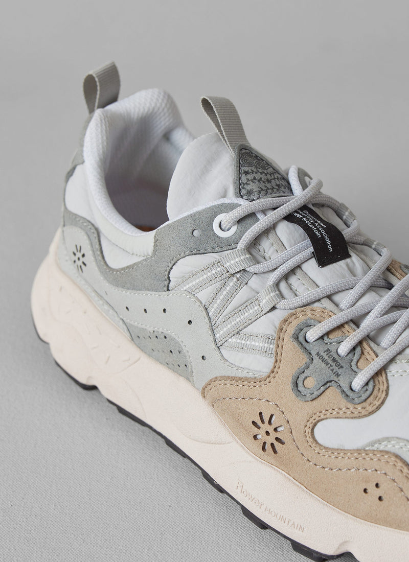 Flower Mountain Yamano Panelled Trainers | Light Grey