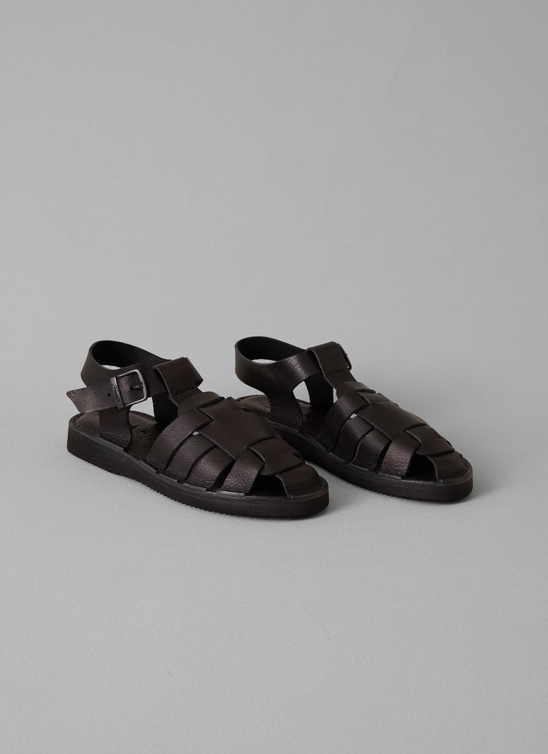 Fracap Leather Sandals | Black