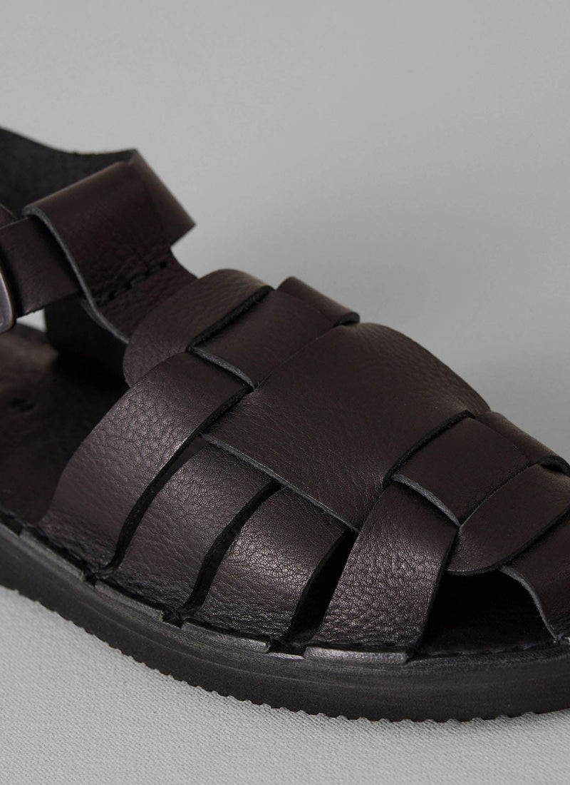 Fracap Leather Sandals | Black