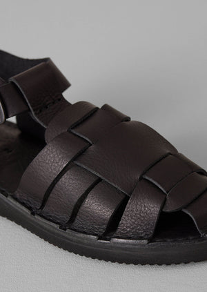 Fracap Leather Sandals | Black