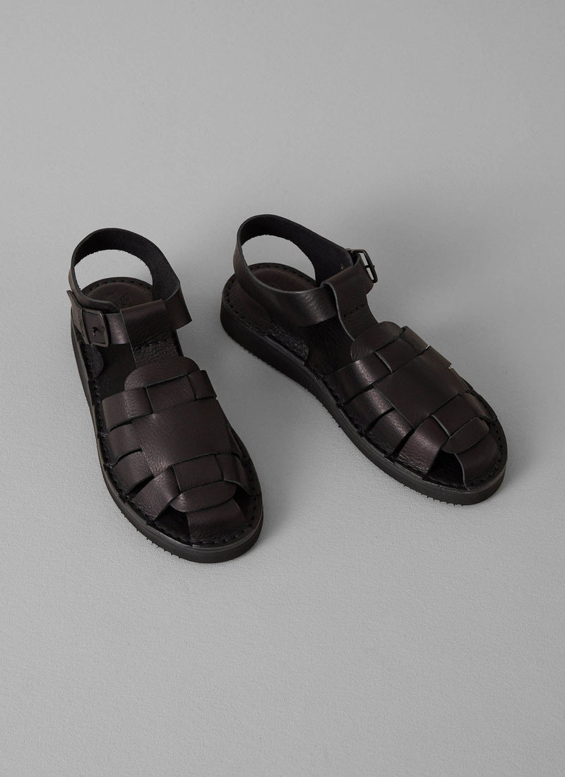 Fracap Leather Sandals | Black