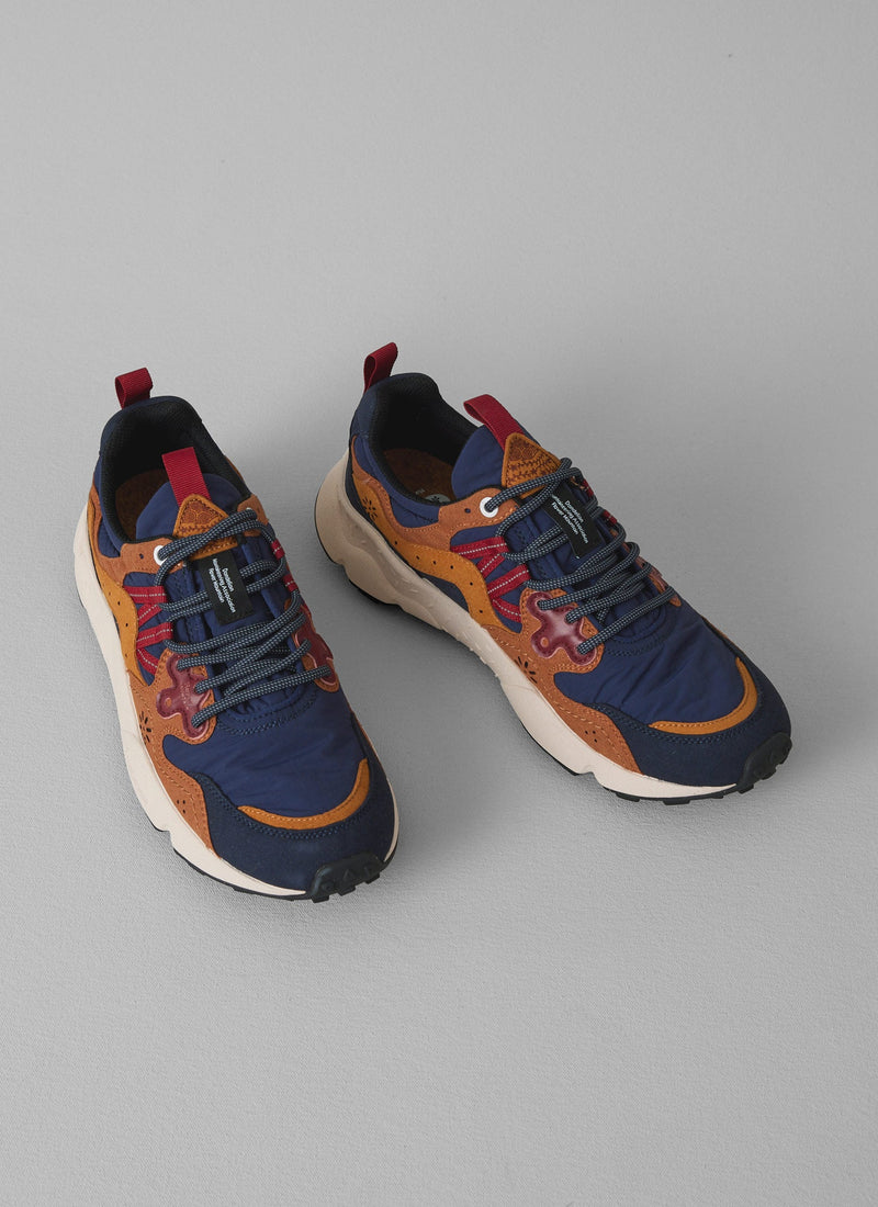 Flower Mountain Yamano Kaiso Panelled Trainers | Indigo/Ginger