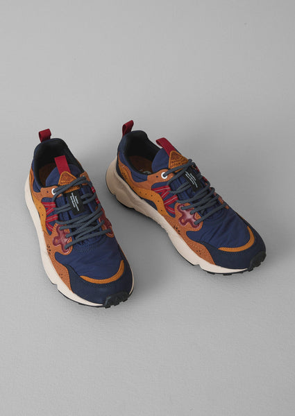 Flower Mountain Yamano Kaiso Panelled Trainers Indigo Ginger