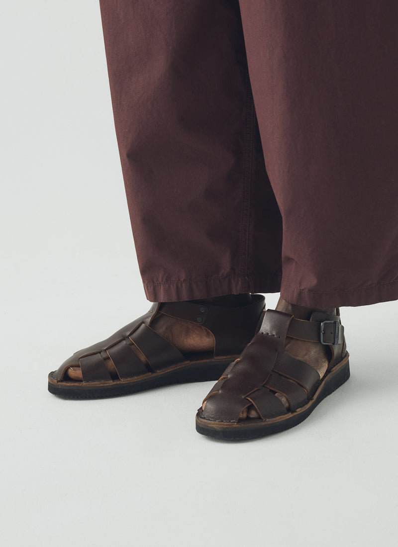 Fracap Fred Buckle Sandals | Dark Brown