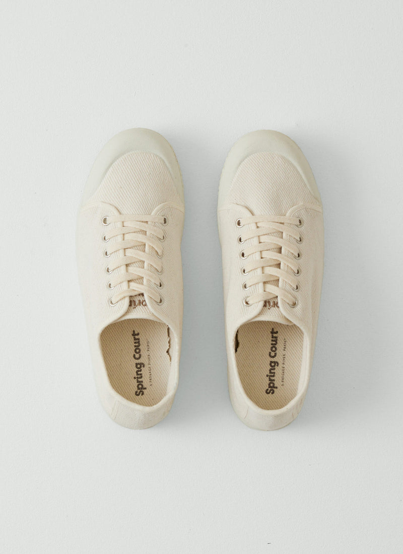 Spring Court Heavy Twill Plimsolls | Ecru
