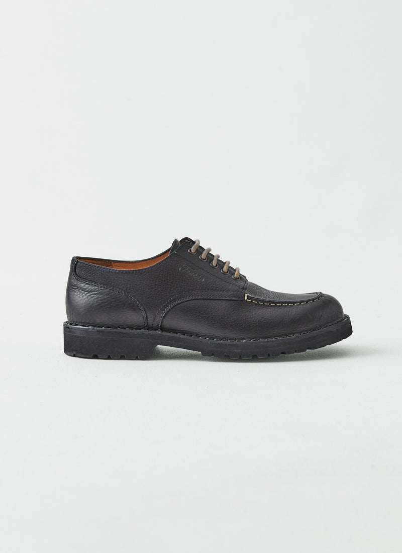Fracap Contrast Stitch Postman Shoes | Black/Ecru