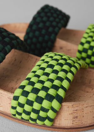 Marea Braided Cotton Sandals | Lime Green