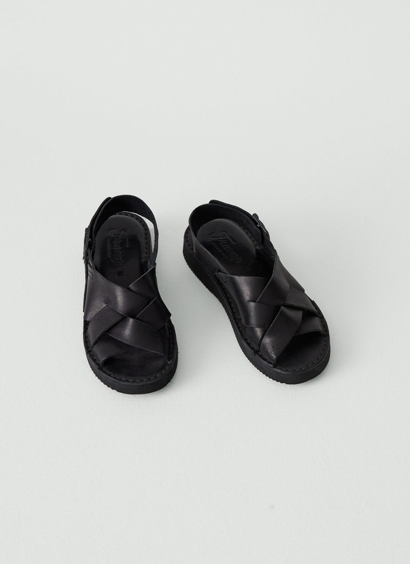 Fracap Yves Leather Sandals | Black