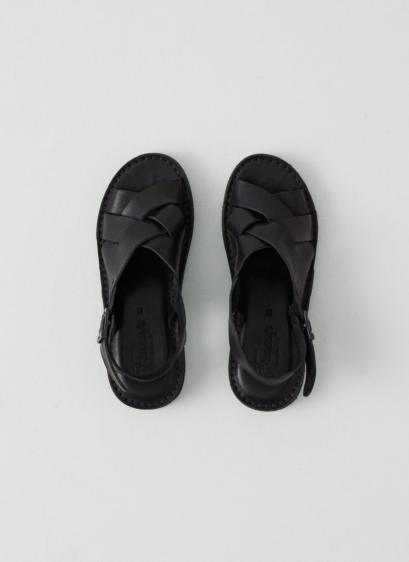 Fracap Yves Leather Sandals | Black