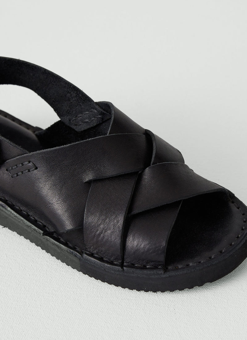 Fracap Yves Leather Sandals | Black