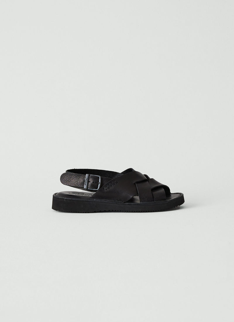 Fracap Yves Leather Sandals | Black