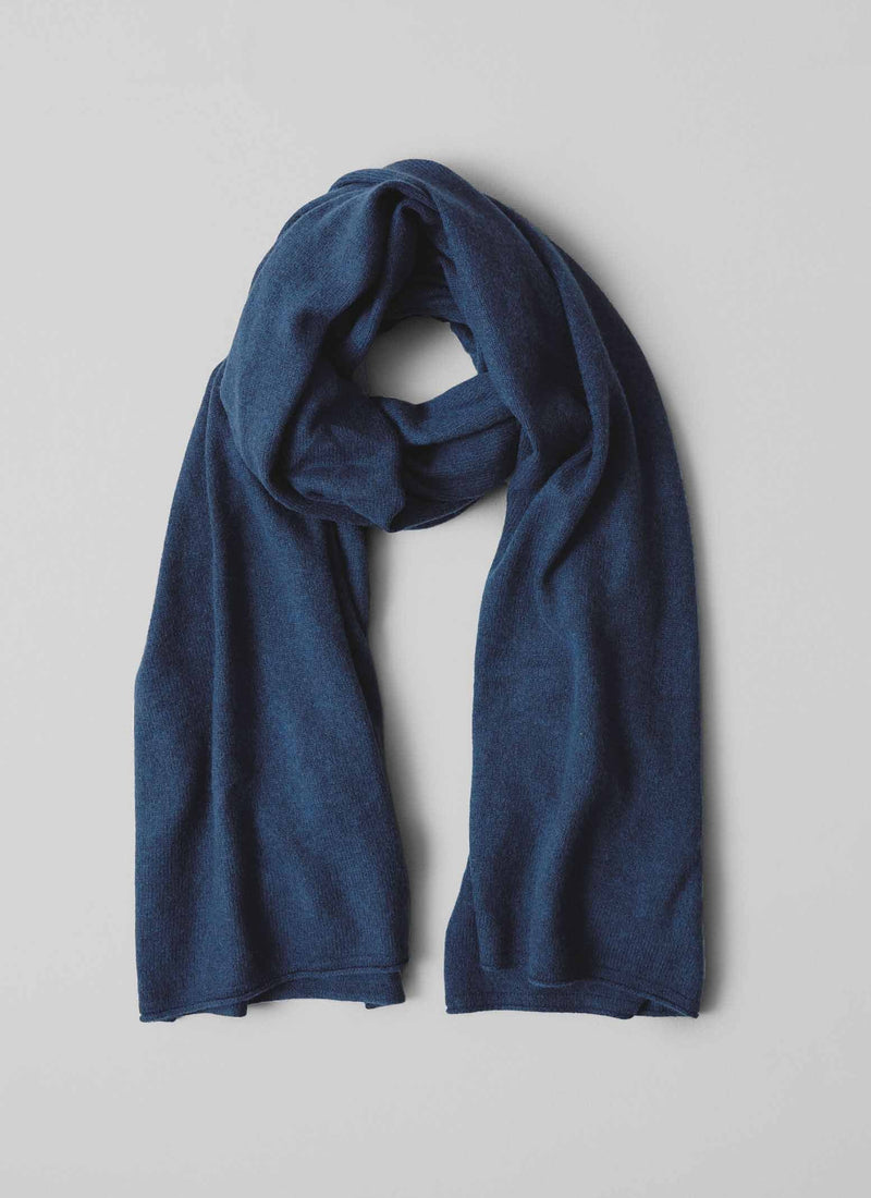 Cashmere Wool Wrap Scarf | Navy