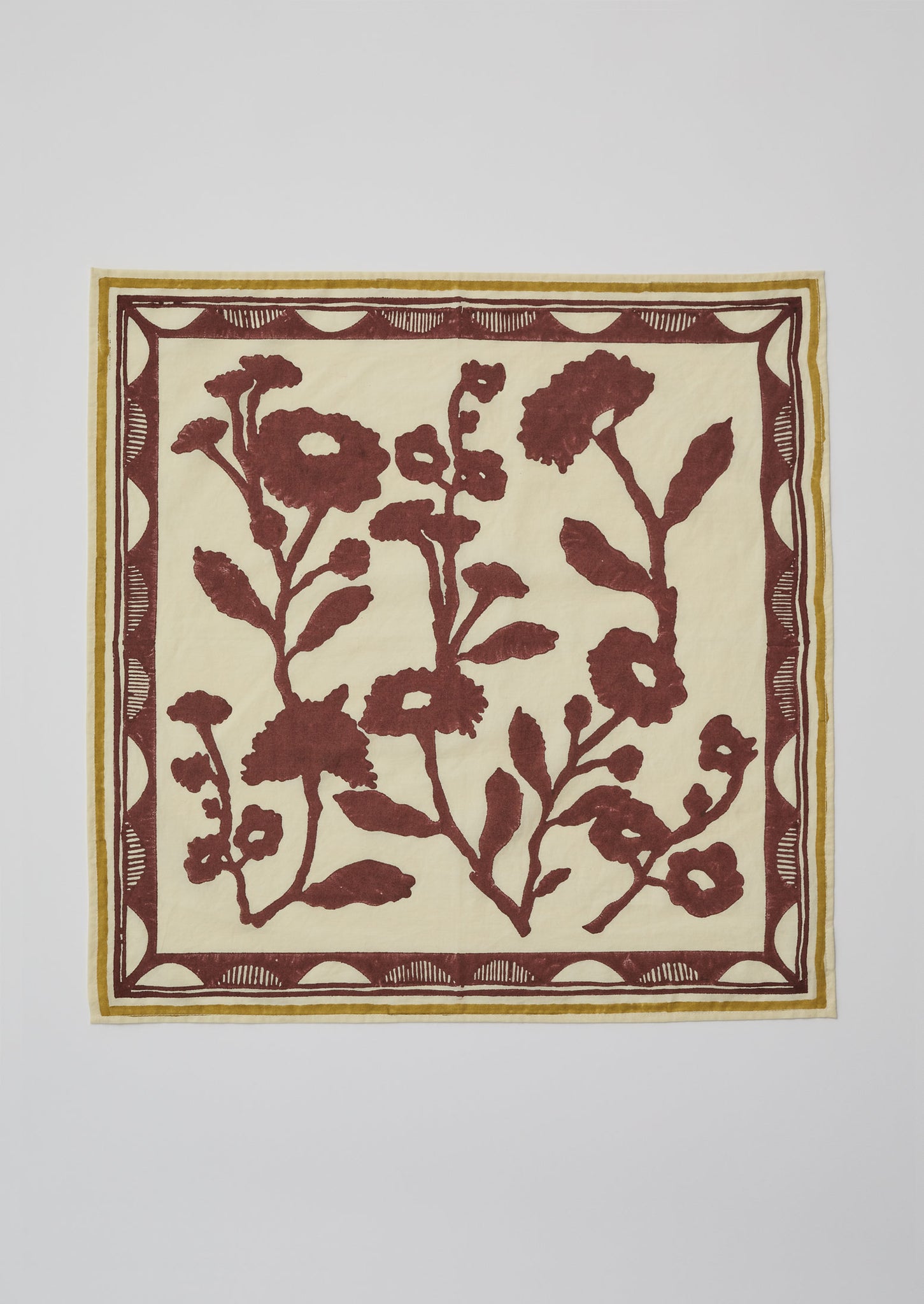 Field Flower Block Print Bandana | Damson