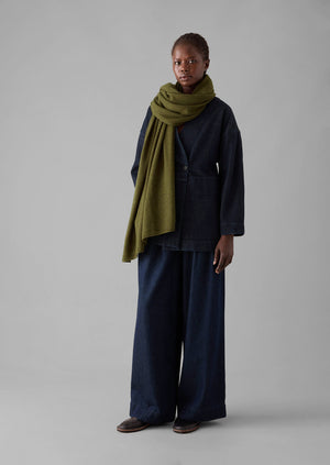 Cashmere Wool Wrap Scarf Olive TOAST