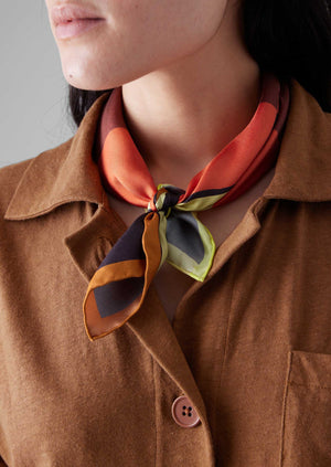 Pinwheel Print Silk Bandana | Plum