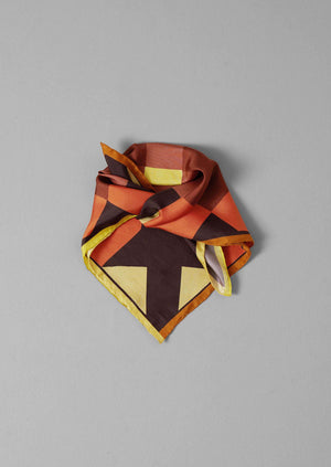 Pinwheel Print Silk Bandana | Plum