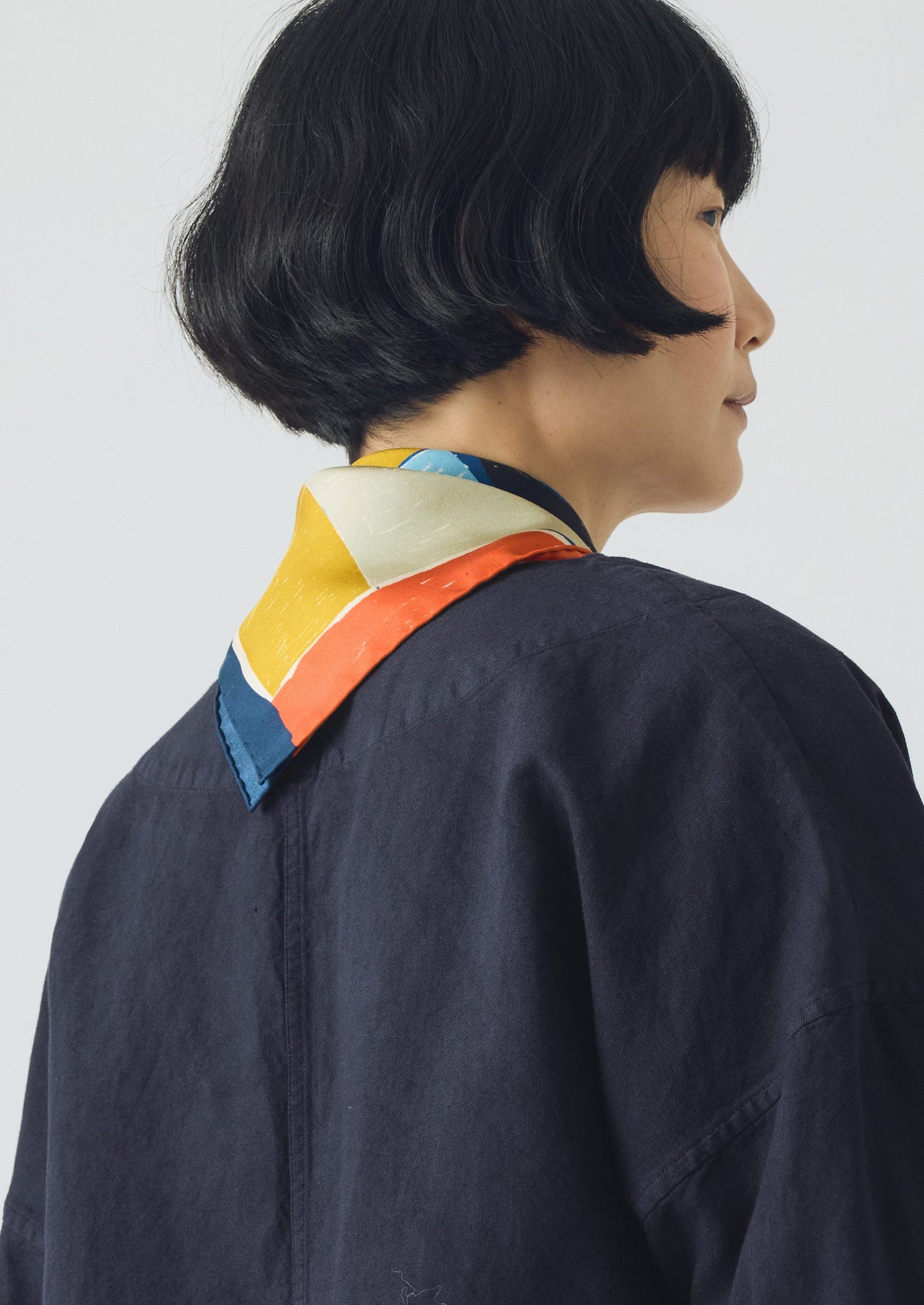 Paintbox Print Silk Bandana | Cardinal Red