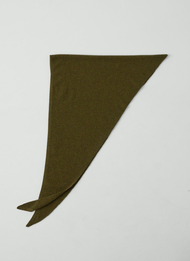 Wool Cashmere Large Bandana | Olive