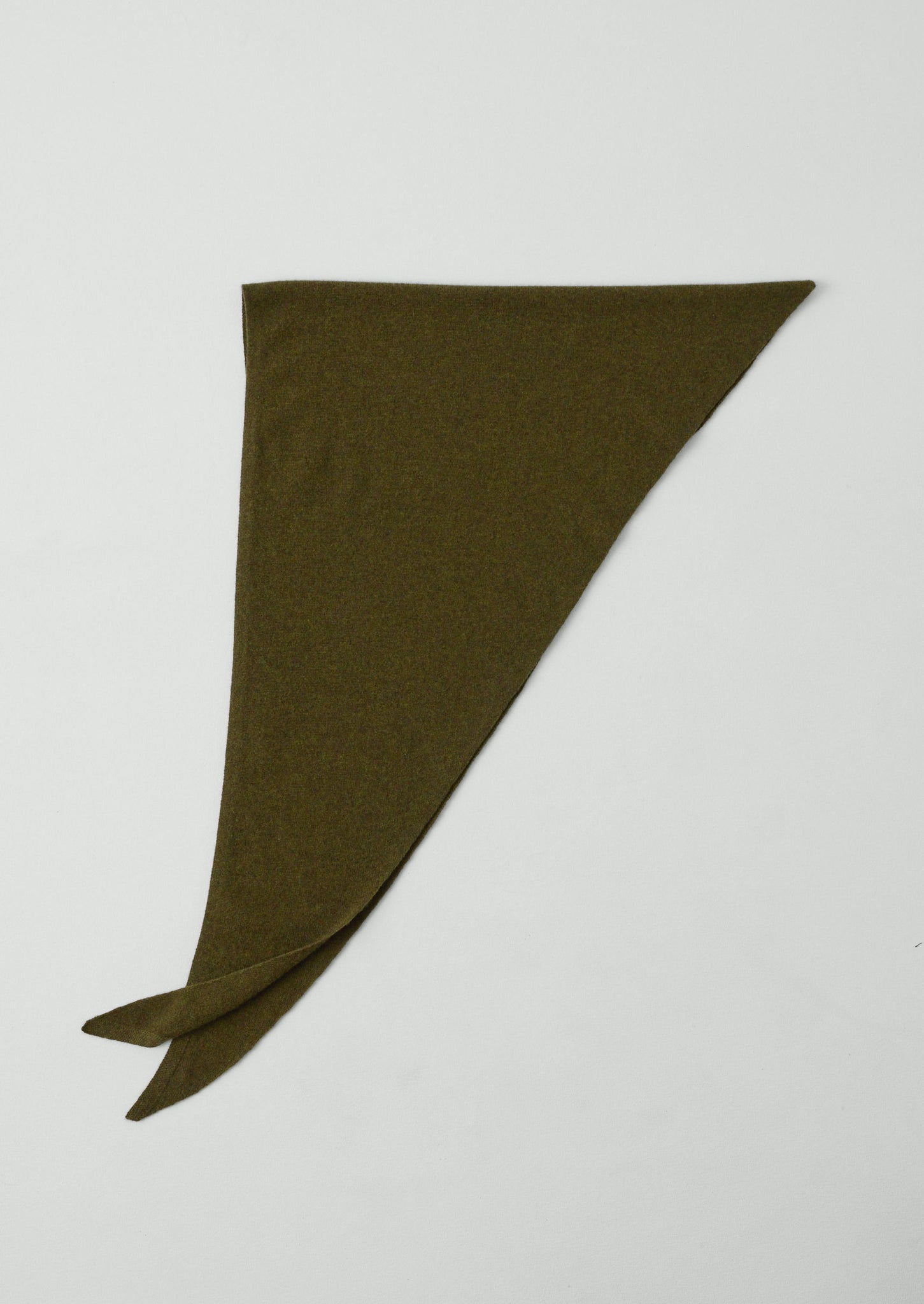 Wool Cashmere Large Bandana | Olive
