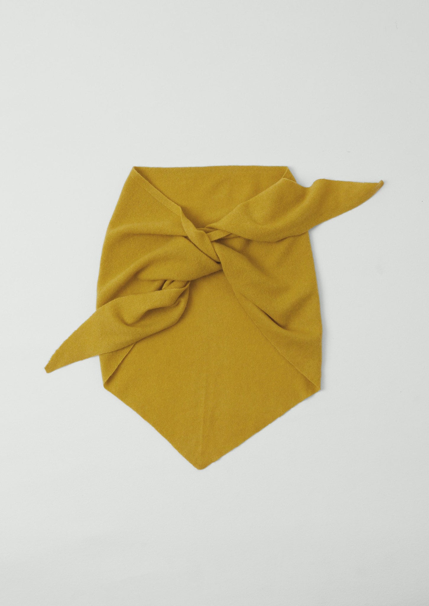 Wool Cashmere Large Bandana | Yellow Moss
