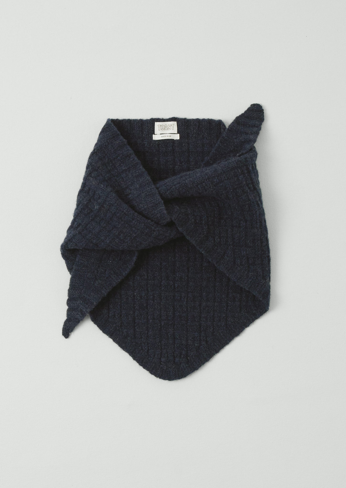 Knitted Wool Bandana | Indigo Melange
