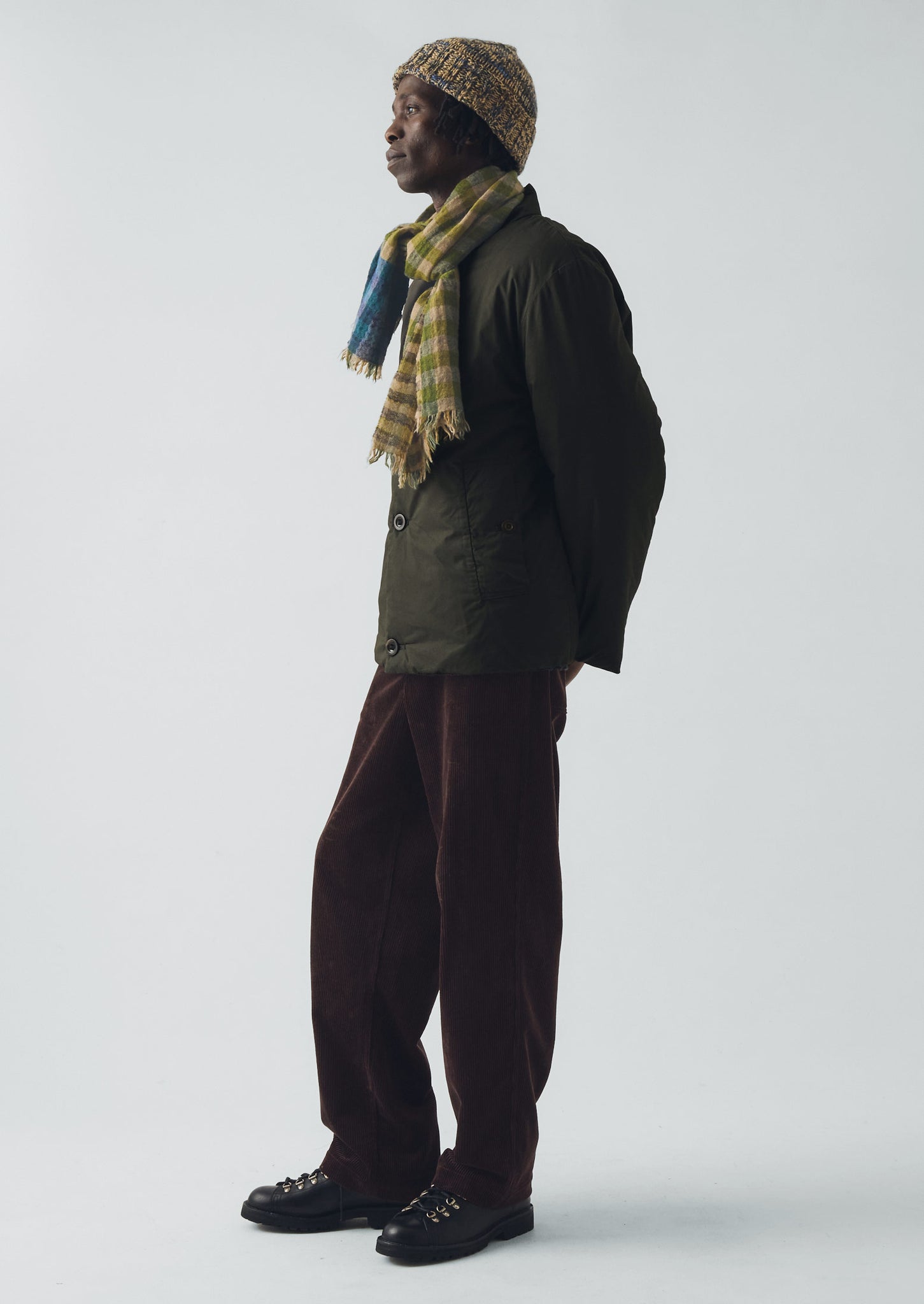 Dyad Knot Gingham Handwoven Scarf | Croft Green