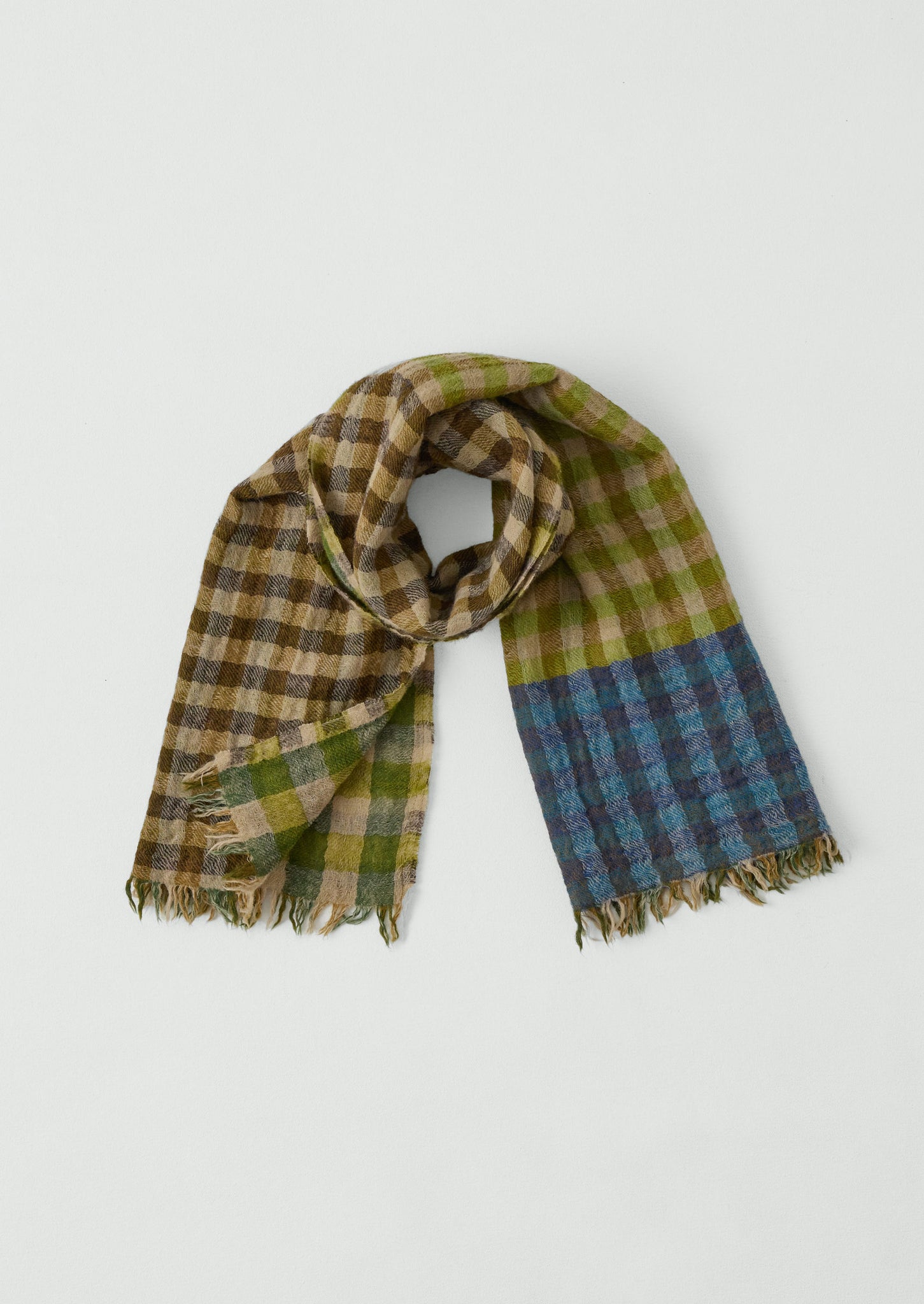 Dyad Knot Gingham Handwoven Scarf | Croft Green