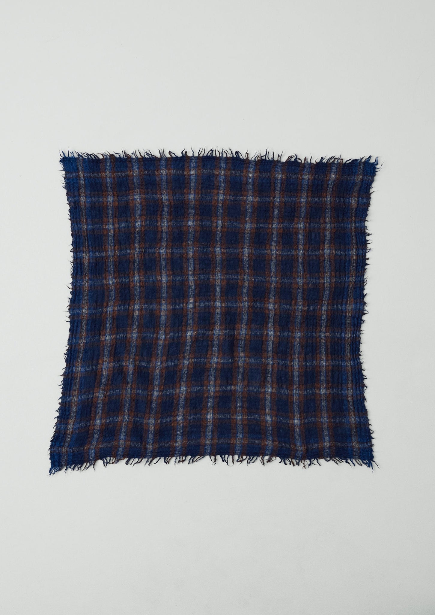 Reading Check Boiled Wool Scarf | Shadow Blue