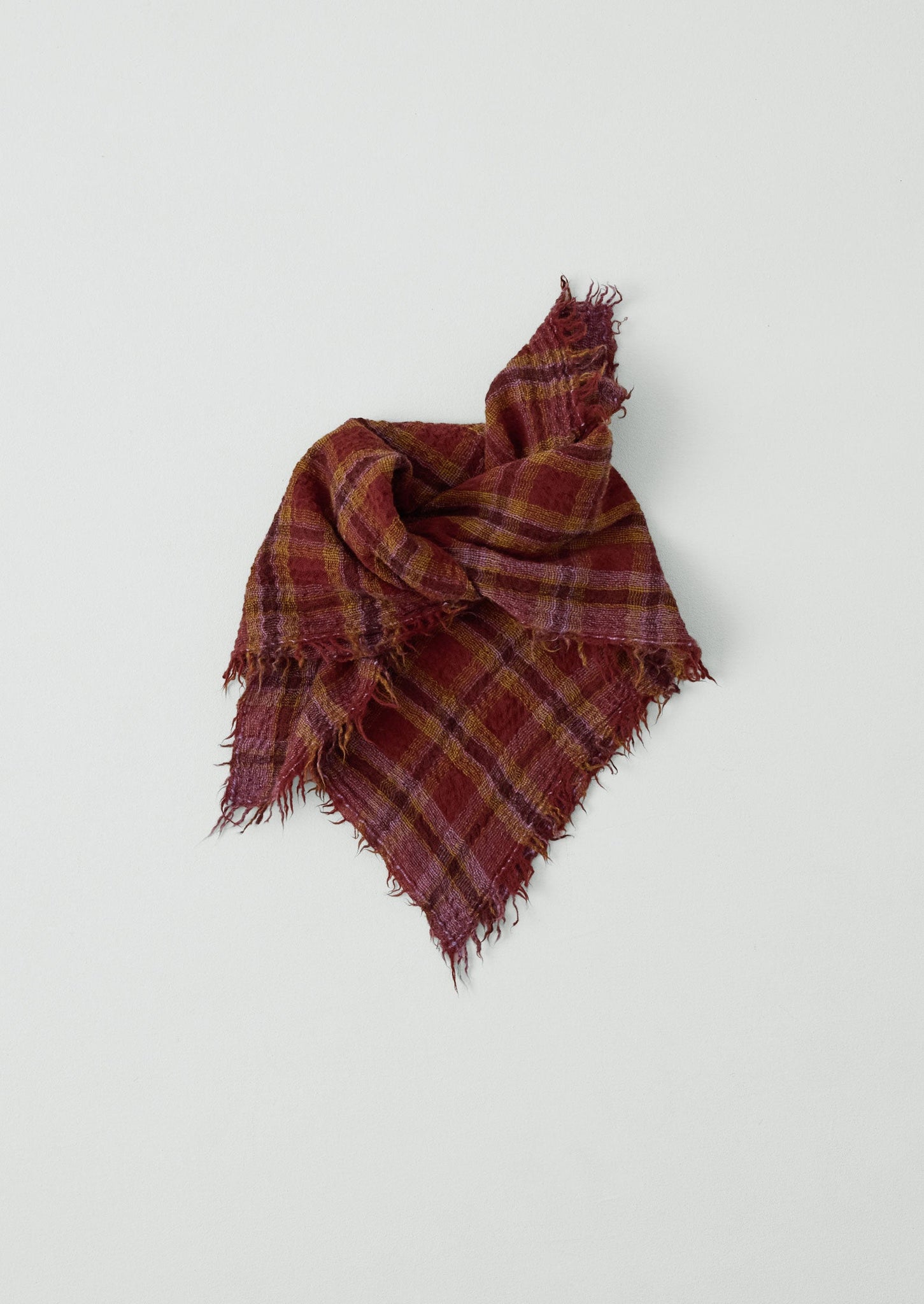 Reading Check Boiled Wool Scarf | Brick Red