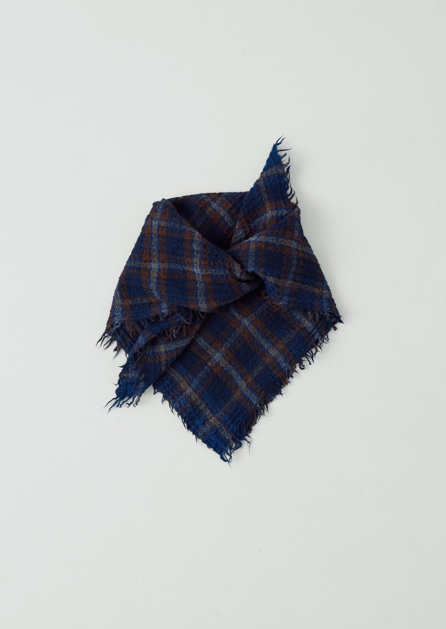 Reading Check Boiled Wool Scarf | Shadow Blue