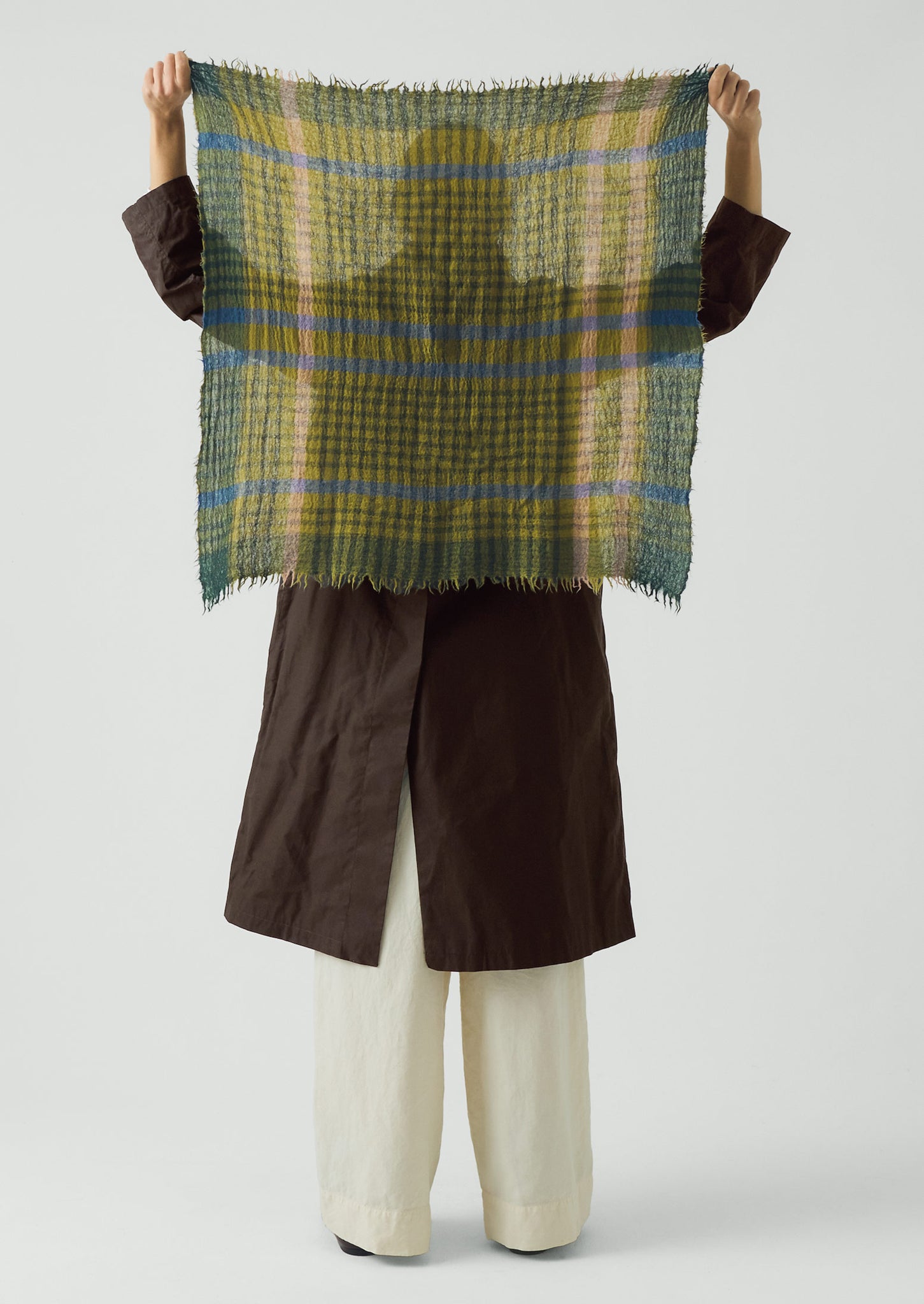 Pantry Check Boiled Wool Scarf | Olive