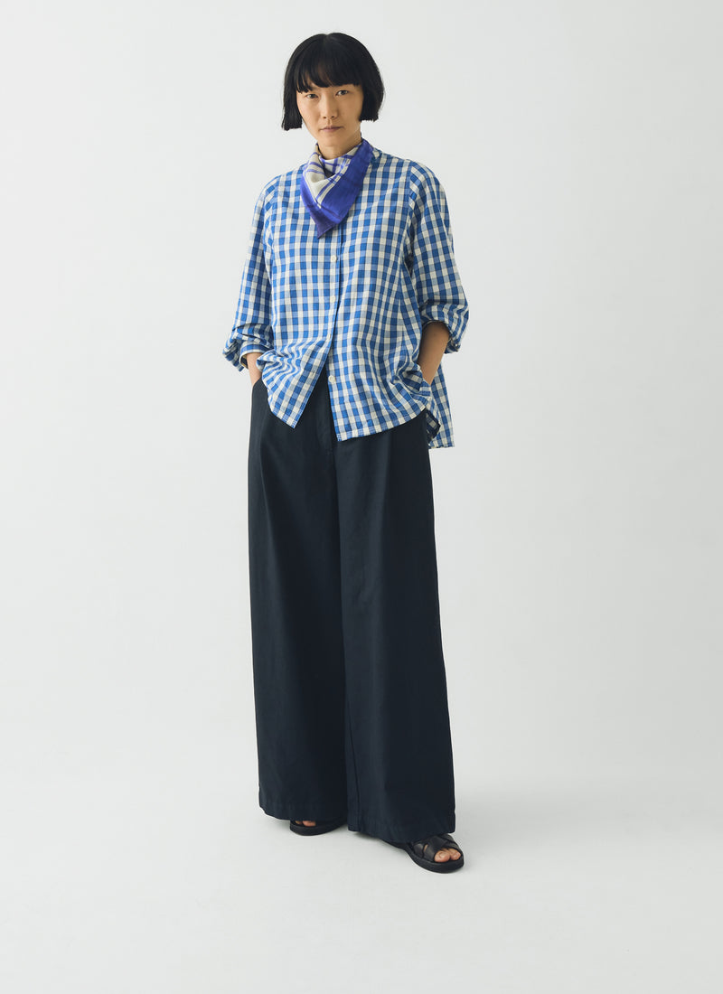 Painted Table Cloth Silk Bandana | Cobalt