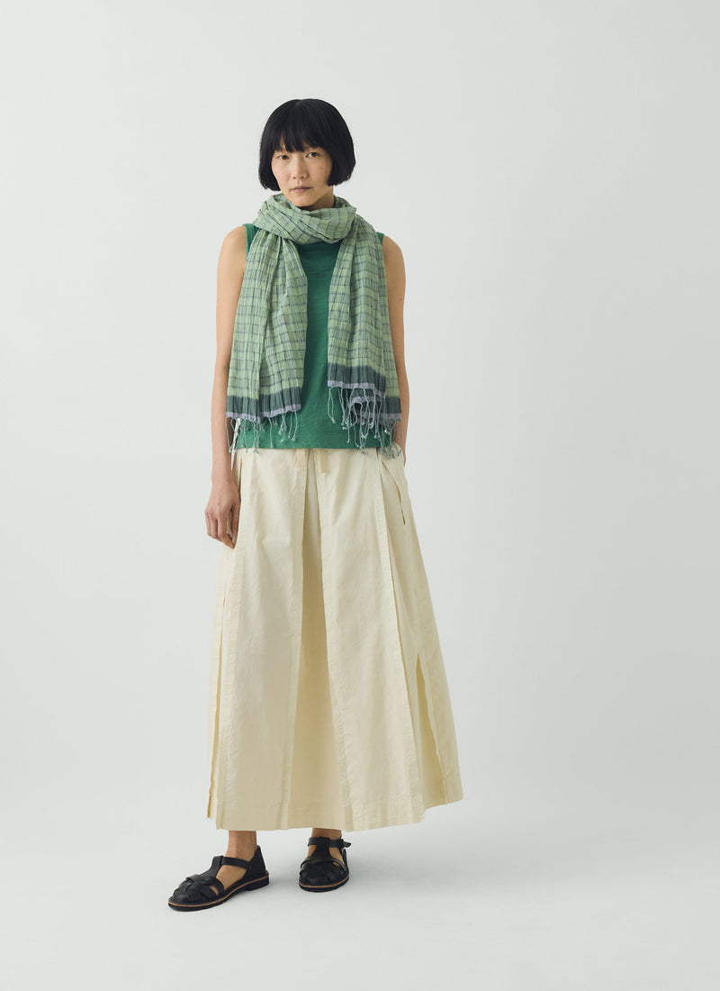 Graph Paper Check Gauzy Scarf | Spearmint