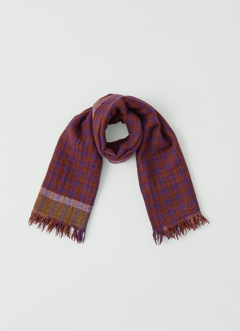 Fen Wool Knot Scarf | Dark Aubergine