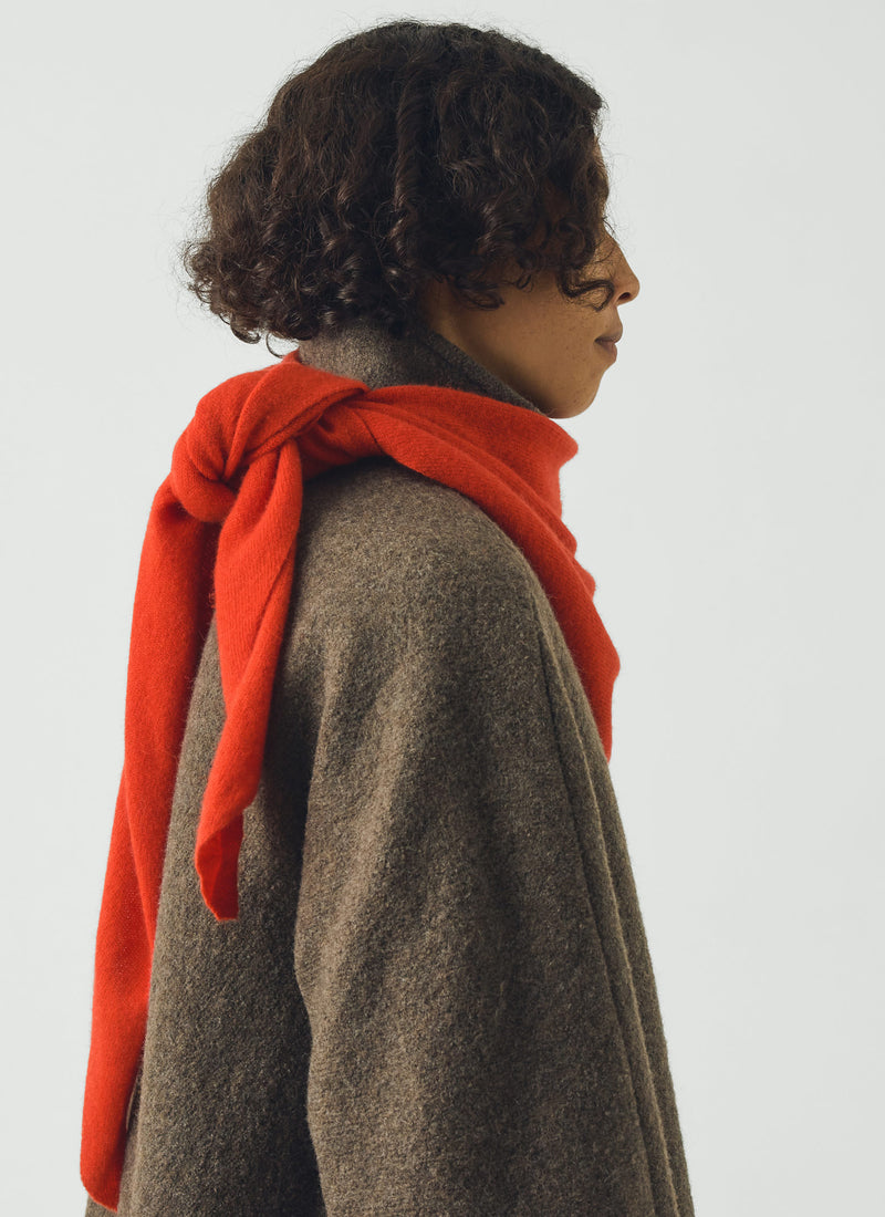 Wool Cashmere Large Bandana | Persimmon