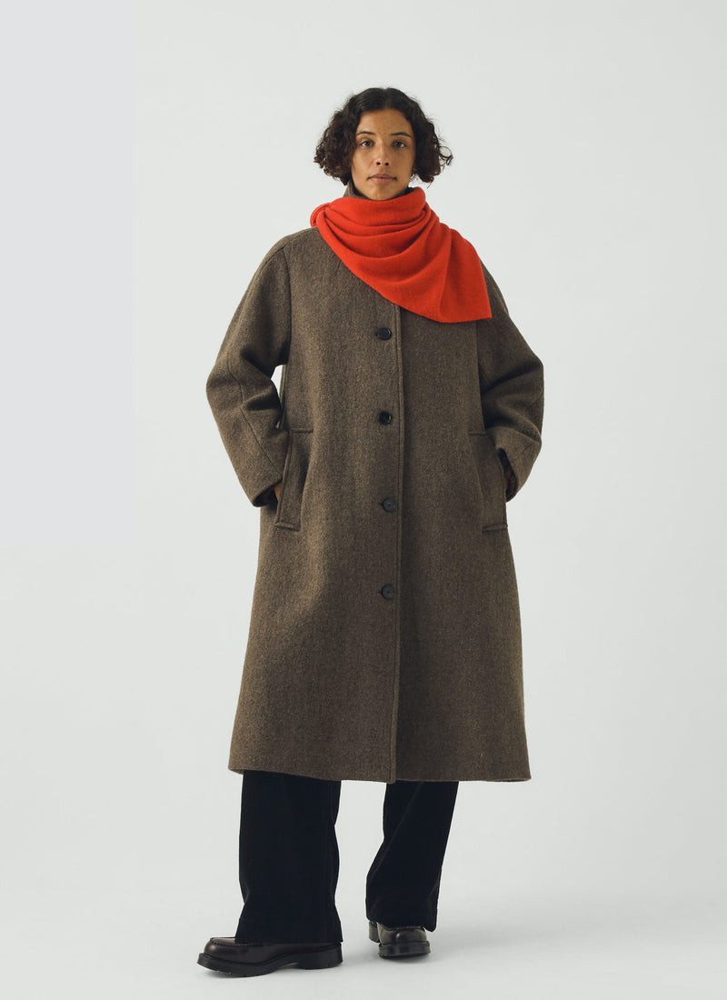 Wool Cashmere Large Bandana | Persimmon
