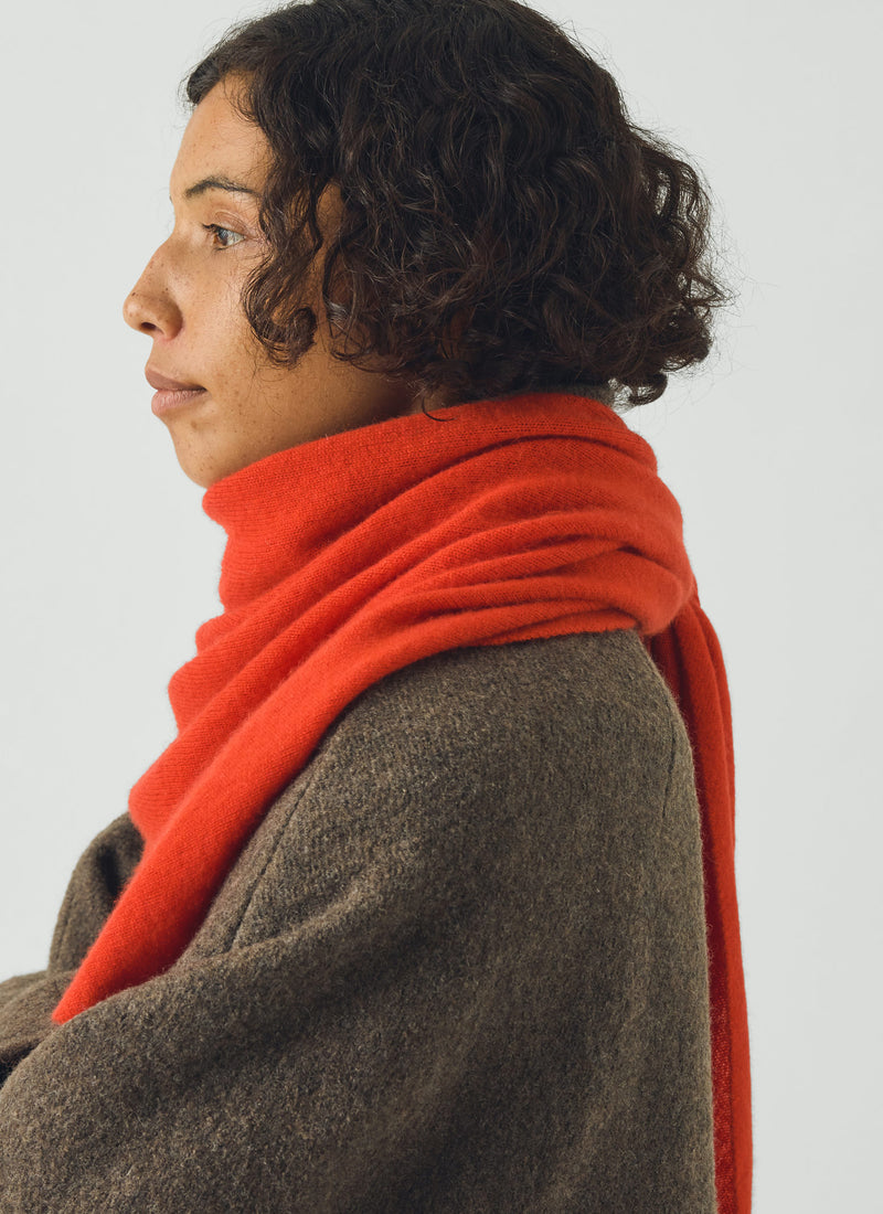 Wool Cashmere Large Bandana | Persimmon