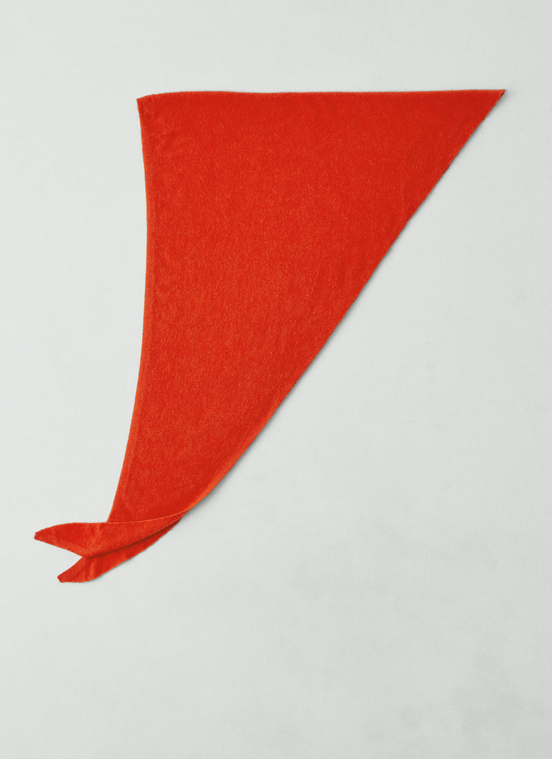 Wool Cashmere Large Bandana | Persimmon