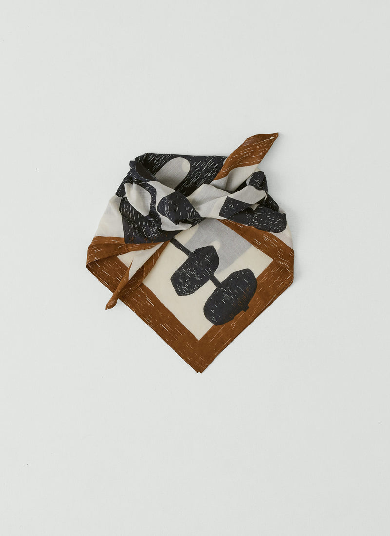 Totem Print Cotton Bandana | Slate