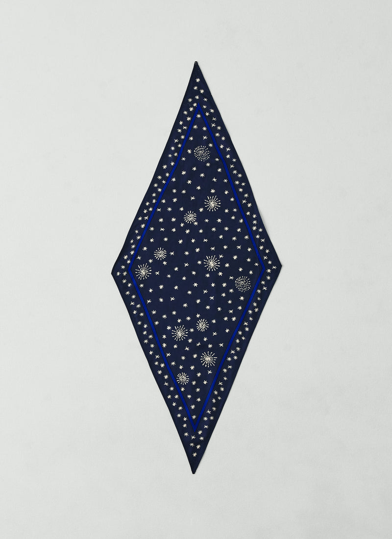 Fireworks Silk Scarf | Slate