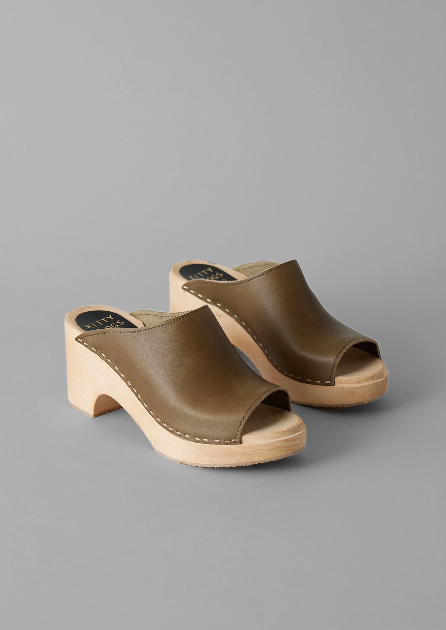 Kit and Clogs Studio Leather Open Toe Clogs | Tundra